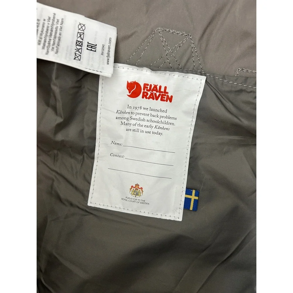 Fjallraven Kanken Classic Grey Backpack 23510 Vinylon F 16L School Bag